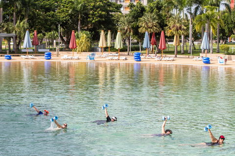 Aqua Fitness In The Wave Lagoon - Accommodation Nelson Bay 0