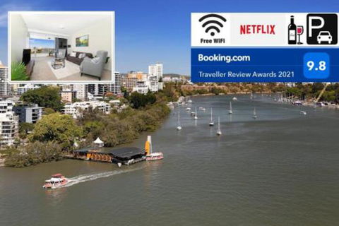 Amazing River View 3 Bedroom Apartment Brisbane CBD Netflix Fast Wifi Carpark - Accommodation Nelson Bay 0