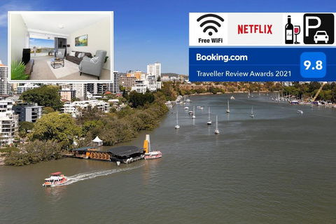Amazing River View - 3 Bedroom Apartment - Brisbane CBD - Netflix - Fast Wifi - Carpark - Accommodation Nelson Bay 0
